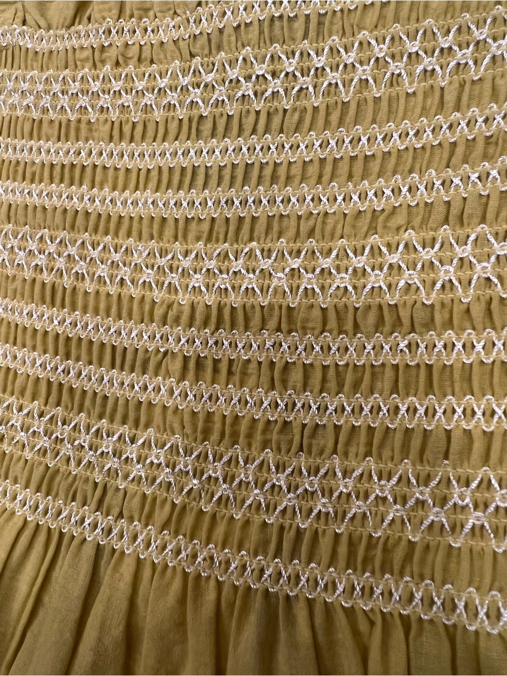 Faith & Zoe Yellow Eyelet Smocked Peplum Cami - Picture 5 of 8